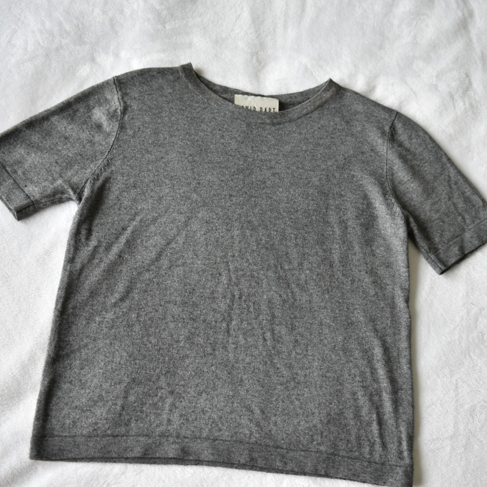 Gray knit David Dart top